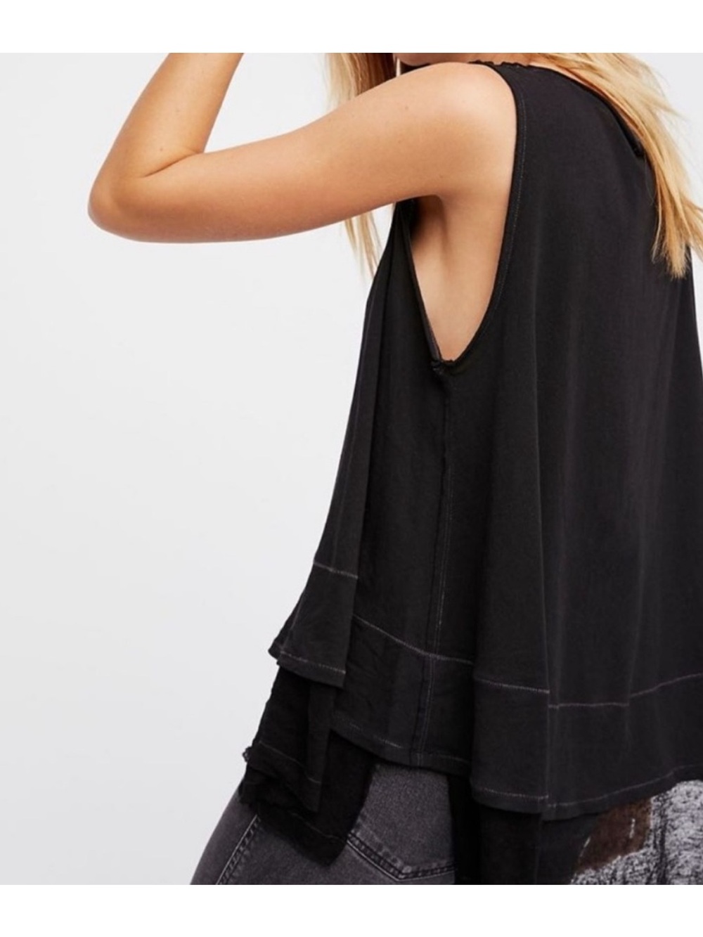 FREE PEOPLE | We The Free Peachy Black Layered V-Neck Tank